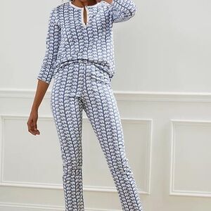 Roller Rabbit Blue and White Elephant Pajama Set